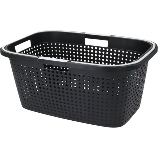 Coș de rufe reciclat cu mânere 38 l, 60 x 40 x 26cm, antracit