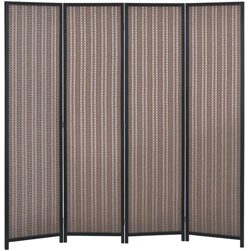HOMCOM Paravan din lemn divizor de cameră cloison de séparation pliabil 4 panouri 180 x 180 cm maro | Aosom Romania