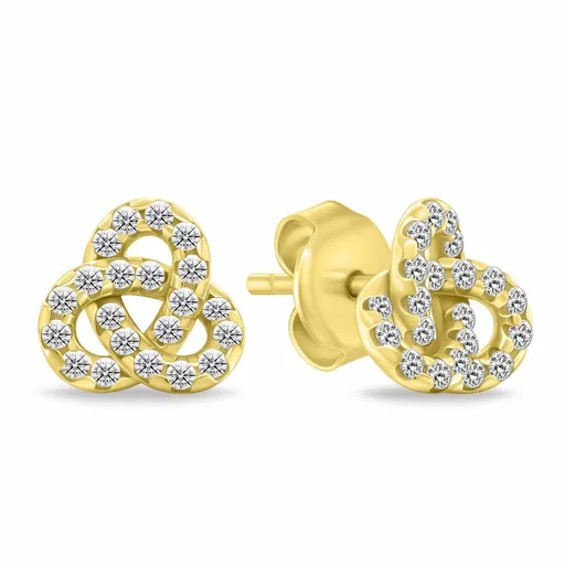 Brilio Silver Cercei Triquetra placați cu aur, decorați cu zirconii cubice EA1172Y