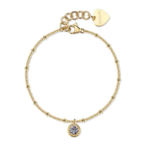 S'Agapõ Brățară delicată placată cu aur, cu cristal Aurora SAR63