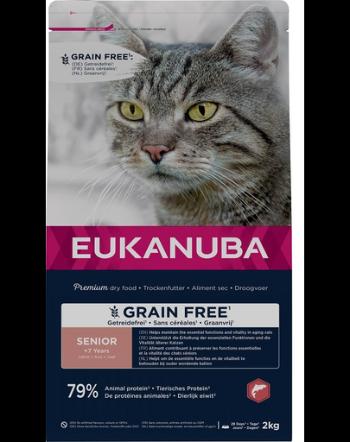 EUKANUBA Grain Free Senior 2 kg Hrana uscata pentru pisici in varsta, cu somon