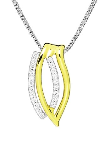 Silver Cat Colier elegant din argint cu zirconii Bicolor SC599 (lănțișor, pandantiv)
