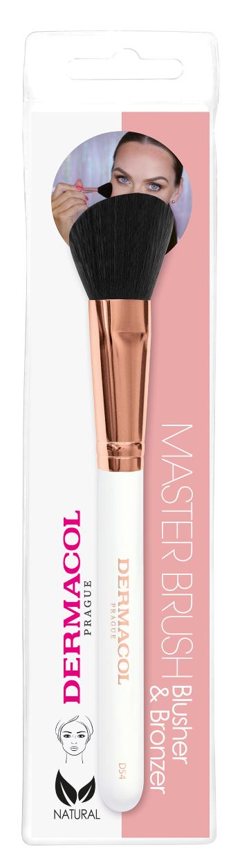 Dermacol Perie cosmetică pentru fard de obraz și bronzator cu husă Rose Gold D54