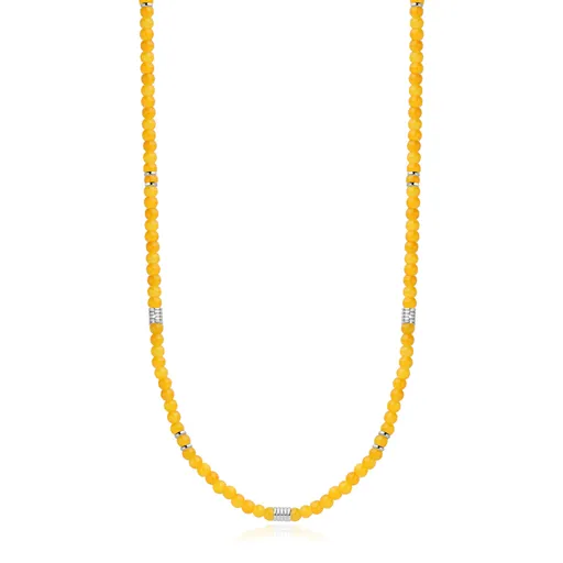 S'Agapõ Colier elegant cu mărgele galbene Madera SAD01