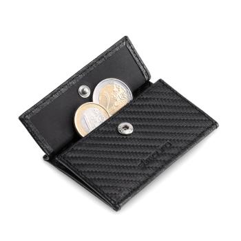 Slimpuro Coin Pocket cu card de protecție RFID pentru portofele ZNAP Slim Wallets 8 și 12, butonul de închidere 