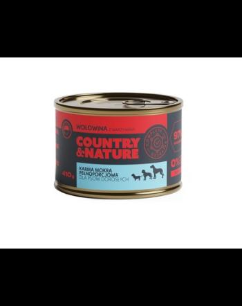 COUNTRY&amp;NATURE Hrana umeda fara cereale pentru caini, cu vita 410 g
