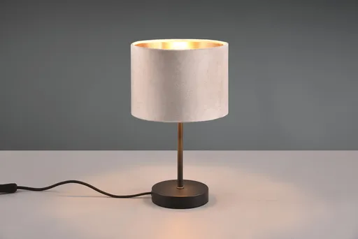 Lampa de masa Julieta, TRIO, 20x33 cm, 40W, 1x E27, metal/textil, negru/bej