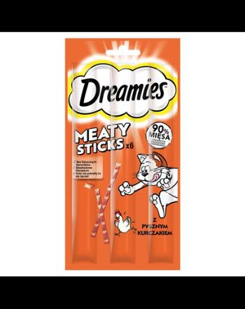 DREAMIES Hrana complementara pentru pisici adulte cu pui delicios 14x30 g