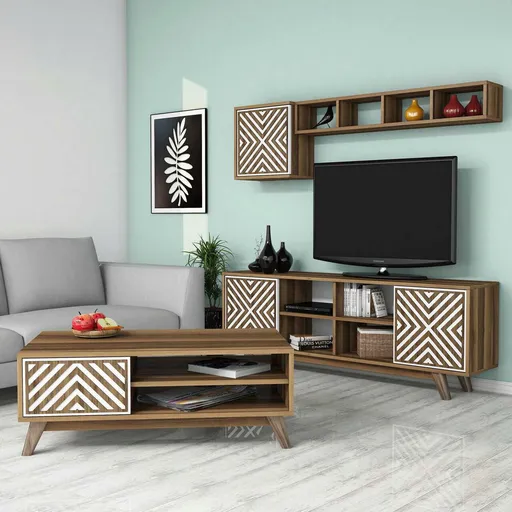 Set mobilier living, Hanah Home, Inci, Nuc/Alb