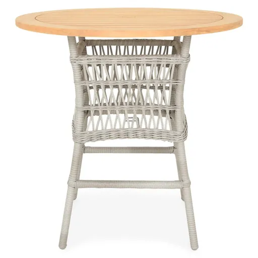 Masa bar pentru gradina/terasa Mackinac, 107x106 cm, aluminiu/lemn de teak, gri/natur