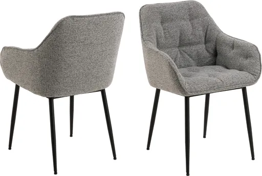 Scaun Brooke, Actona, 58x55x83 cm, tesatura Boucle/otel, gri