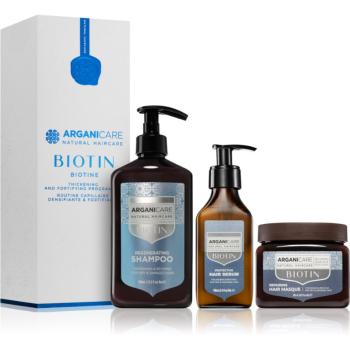 Arganicare Biotin Thickening and Fortifying Program Set set cadou pentru a restabili densitatea parului