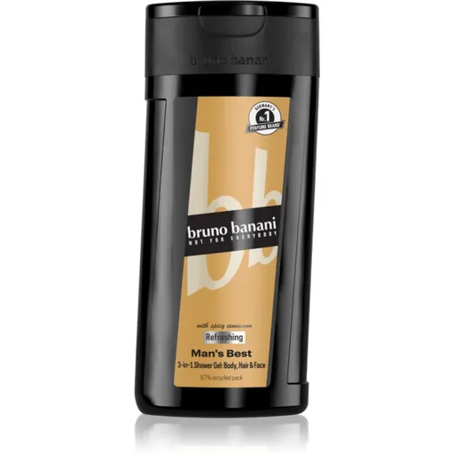 Bruno Banani Man's Best gel de dus revigorant 3 in 1 pentru bărbați 250 ml