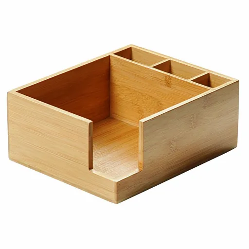 Kesper 70852 Organizator de bucătărie din bambus,5 compartimente, 18 x 9 x 18 cm