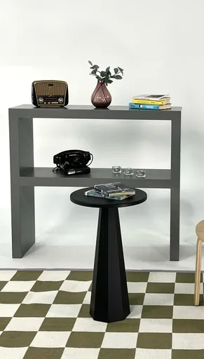 Masuta, Hanah Home, Lilyum 57, 35x57x35 cm, Negru