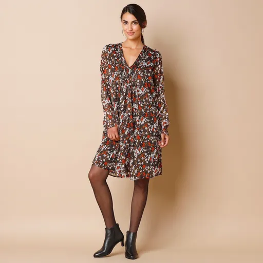 Rochie cu depozite decorative și imprimeu floral