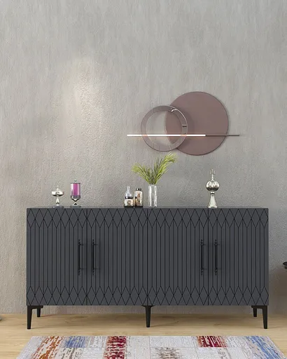 Consola, Hanah Home, Ressi, 150x75x35 cm, Antracit