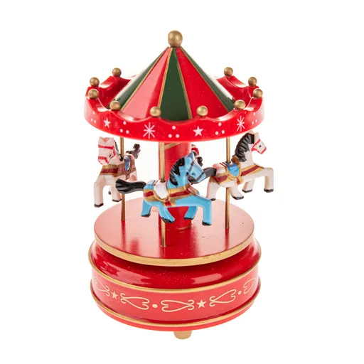 Carusel cu căluți, 18 cm, roșu, roșu