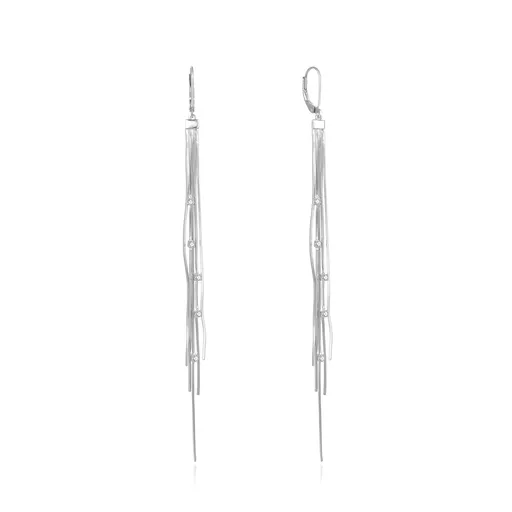 Beneto Cercei lungi din argint cu zirconi AGUC2695