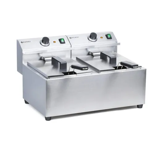 Friteuza electrica profesionala dubla 2x8 litri, inox, 2x3500W, Hendi Mastercook
