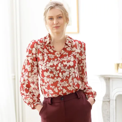 Bluză din șifon cu imprimeu floral