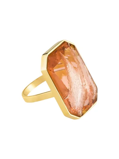 Preciosa Inel distinctiv din oțel cu o piatră de cristal ceh Preciosa presată manual Preciosa Ocean Royal Lagoon 7446Y49 57 mm