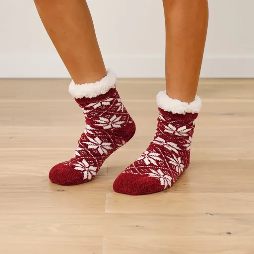 Șosete din chenille cu căptușeală moale și talpă antiderapantă