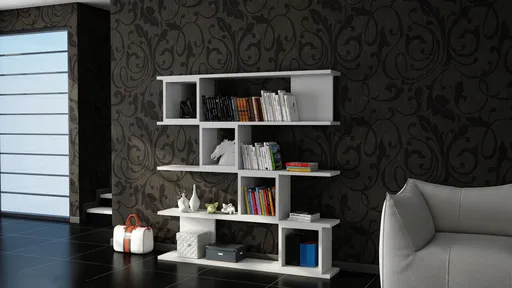 Corp biblioteca, Hanah Home, Wind, 120x119.9x19.5 cm, Alb