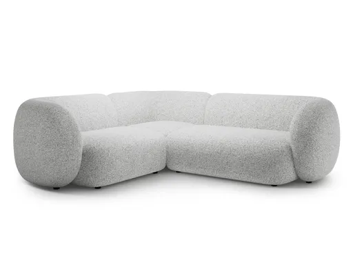 Coltar stanga 4 locuri, Kate, Micadoni Home, 252x220x76 cm, tesatura structurata, gri deschis melanj