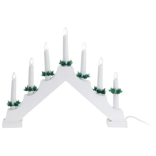 Sfeșnic de Crăciun Candle Bridge alb, 7 LED
