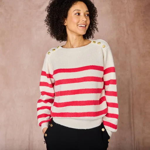 Pulover cu dungi și model simplu