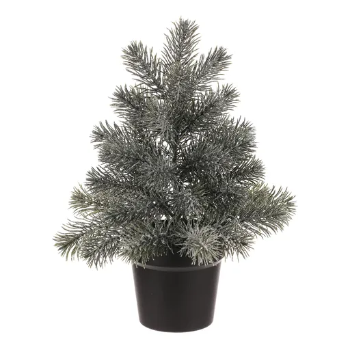 Brad decorativ în ghiveci, 50 cm, verde înzăpezit, 50 cm