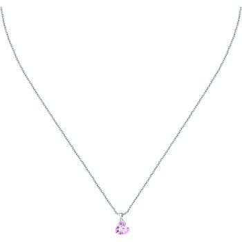 La Petite Story Colier delicat de argint cu o inimă roz Silver LPS10AWV33