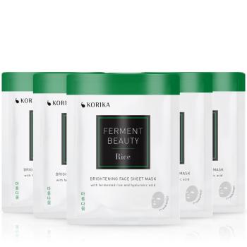 KORIKA FermentBeauty Set of 5 Brightening Face Sheet Masks with Fermented Rice and Hyaluronic Acid set de măști de față la un preț mai avantajos