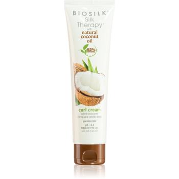 Biosilk Silk Therapy Natural Coconut Oil crema de par pentru par ondulat si cret 148 ml