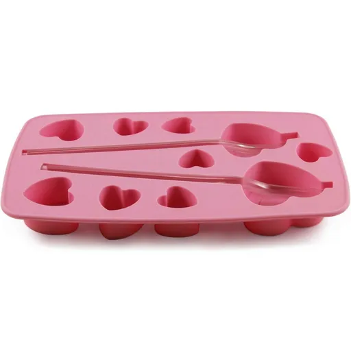Formă de gheață din silicon Toro cu pai Inimă