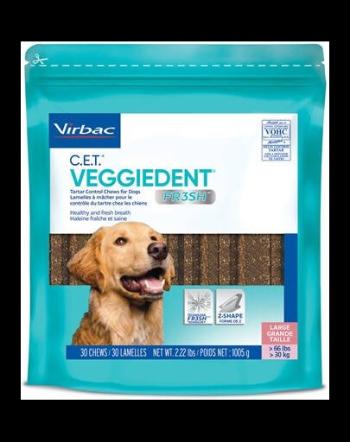 VIRBAC Veggiedent Fresh L (&gt;30 kg) Recompense caini pentru igiena orala 15 buc.