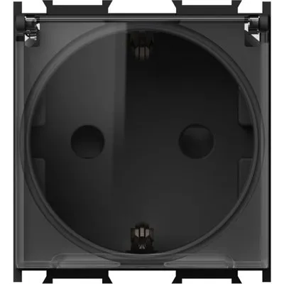 Modul Priza SCHUKO+capac 1P 16A ST IP20 negru, TEM Modul TEM-VM11BT-U