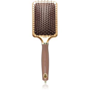 Olivia Garden Rectangular Paddle perie pentru par usor de pieptanat Gold&Brown 1 buc