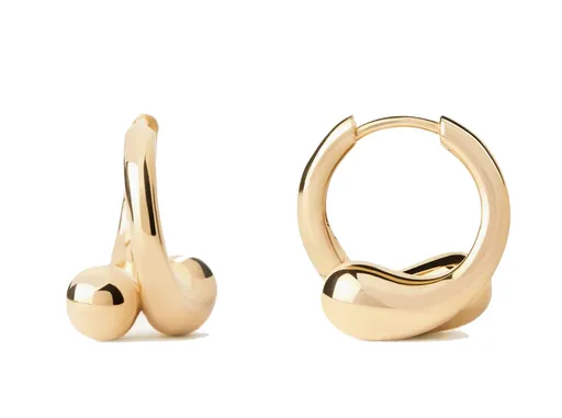 PDPAOLA Cercei rafinați, placați cu aur Loop Hoops Essentials AR01-C85-U