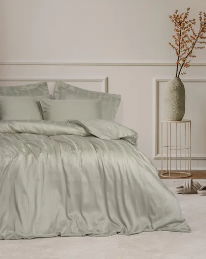 Set cuvertura matlasata dubla Bamboo, L'essentiel Maison, Bamboo Stripe, Bej