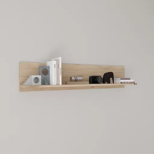 Raft de perete, Hanah Home, Raf-11-Ff-1, 120x25x20 cm, Stejar