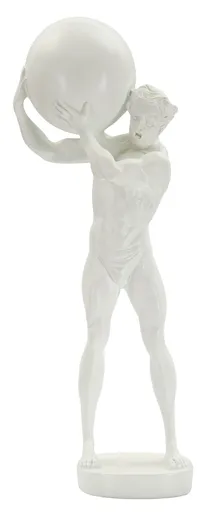 Statueta / figurina decorativa Atlas, Mauro Ferretti, 18x12.5x50 cm, polirasina, alb