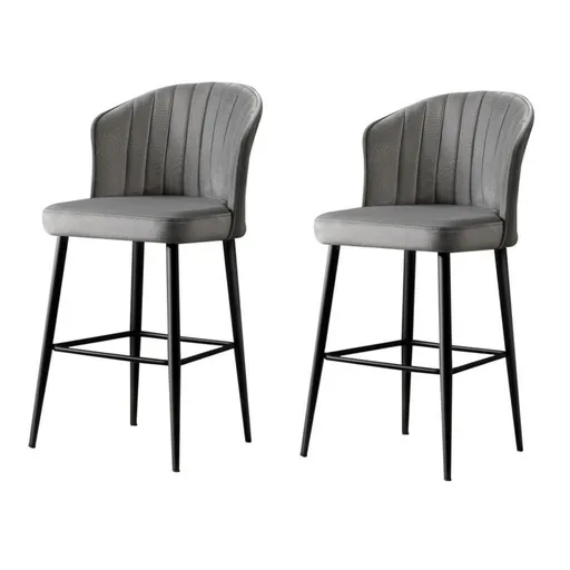 Set de scaune de bar Rubi Grey and Black, 2 buc., 2 buc.
