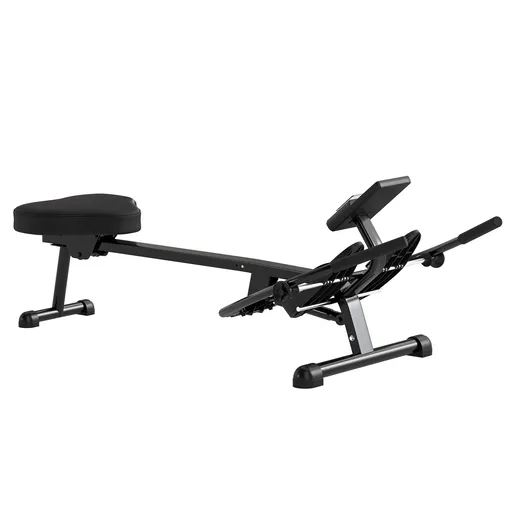 SPORTNOW Aparat de vaslit hidraulic cu 12 niveluri și ecran LCD, pentru antrenament cardio la domiciliu, capacitate max. 130 kg, negru | Aosom Romania
