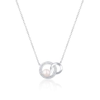 JwL Luxury Pearls Colier la modă cu perlă adevărată și zircon JL0751 (lănțișor, pandantiv)