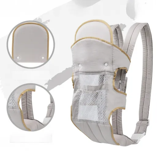 Marsupiu BREATHABLE BABY 5306, Ergonomic, Bretele reglabile, Ventilare plasa, Gri