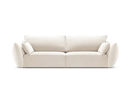 Canapea 3 locuri, Kaelle, Micadoni Home, BL, 208x100x85 cm, catifea, bej deschis