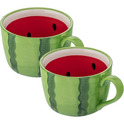 Altom Set de căni jumbo din ceramică Tropicanapepene galben 470 ml, 2 buc., roșu