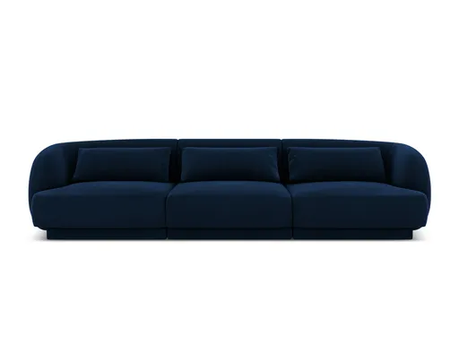 Canapea 3 locuri, Tulum, Cosmopolitan Design, 255x90x70 cm, catifea, albastru regal